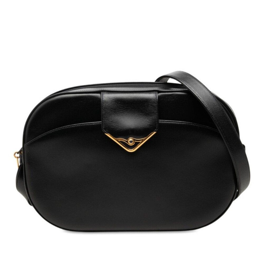 Cartier Sapphire Line Crossbody Shoulder Bag, Black Leather, Women's CARTIER